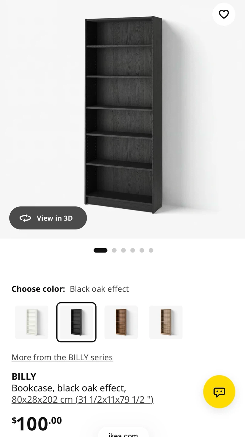 IKEA BILLY Bookcase in Black Oak Effect