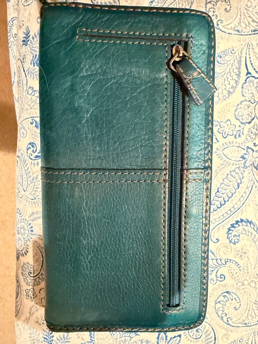 Fossil Teal Leather Wallet - photo 3