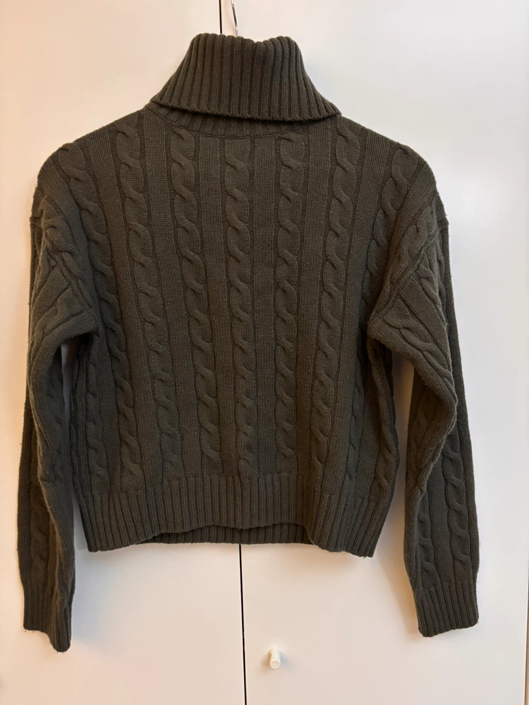Sunday Best Olive Green Cable Knit Turtleneck Sweater