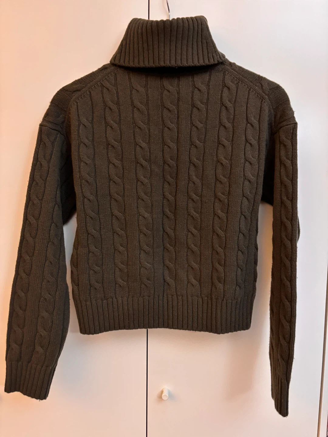 Sunday Best Olive Green Cable Knit Turtleneck Sweater - photo 2