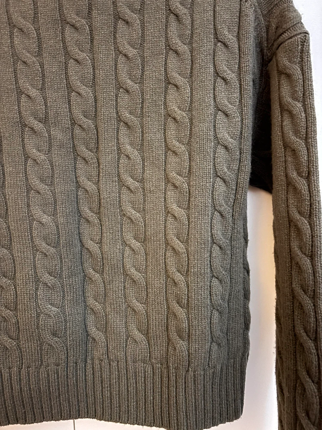 Sunday Best Olive Green Cable Knit Turtleneck Sweater - photo 3