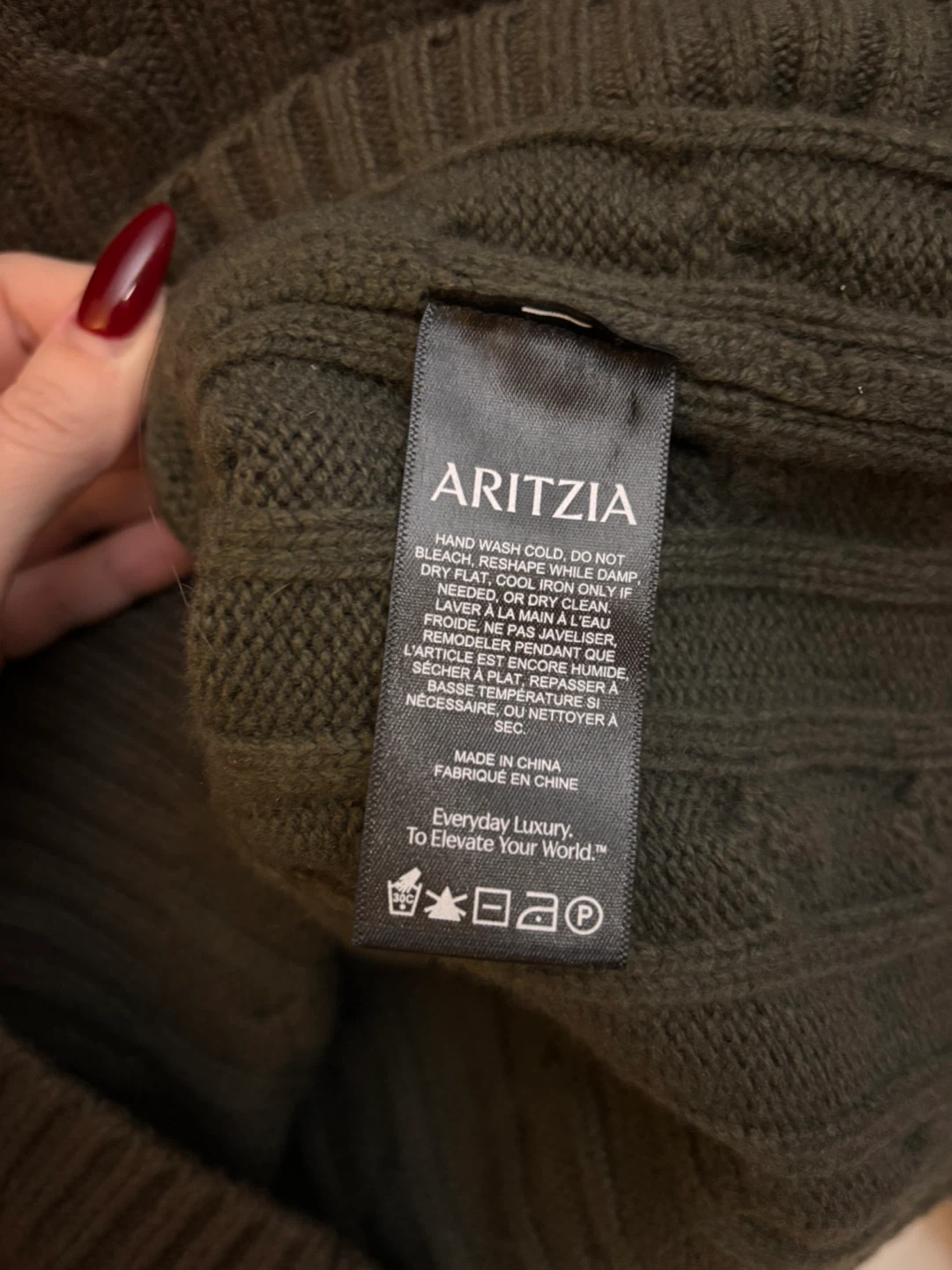 Sunday Best Olive Green Cable Knit Turtleneck Sweater - photo 5