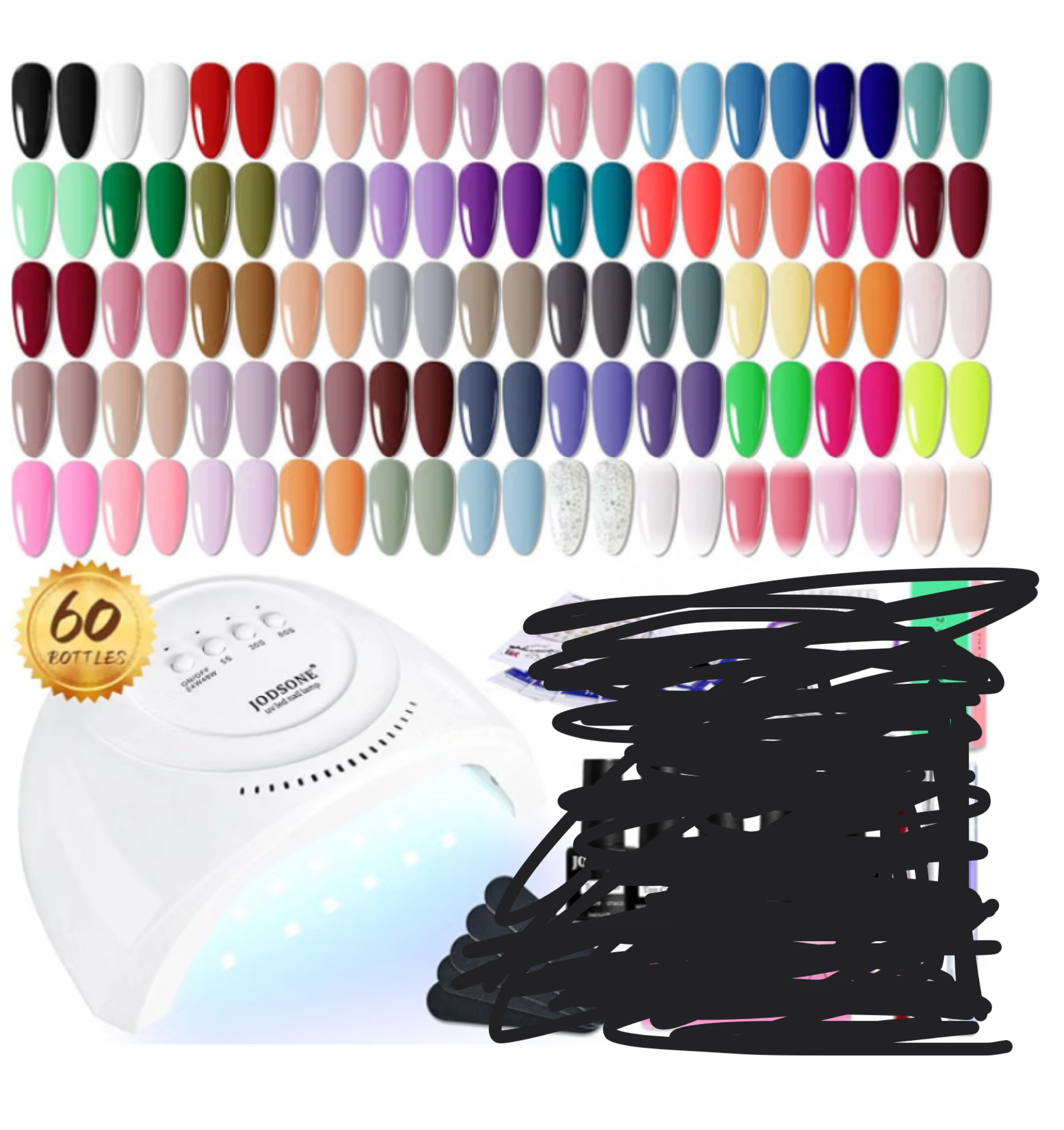 Jodsone Gel Nail Polish Kit with 60 Bottles and UV Lamp - photo 4