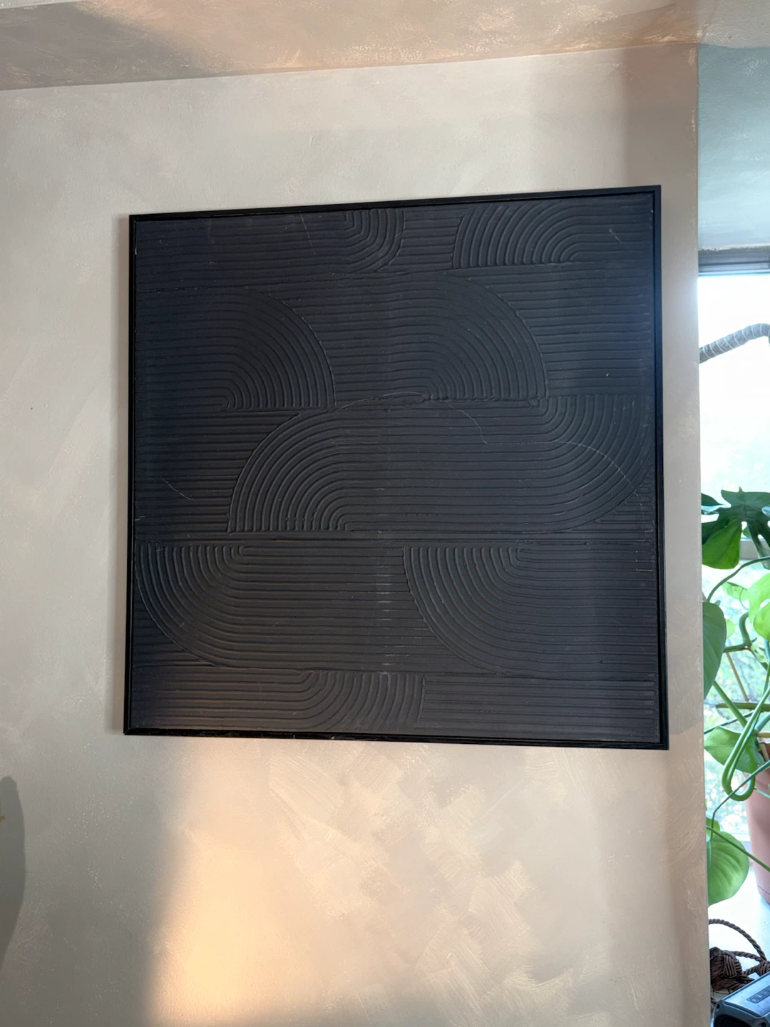 Modern Black Textured Wall Art