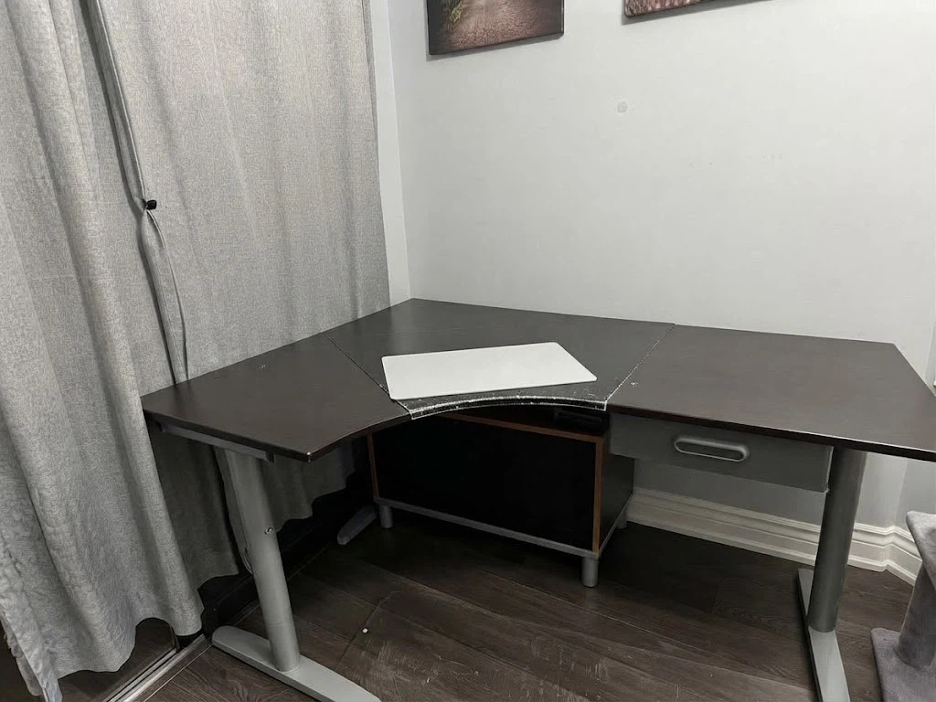 Black L-shaped corner desk - photo 2