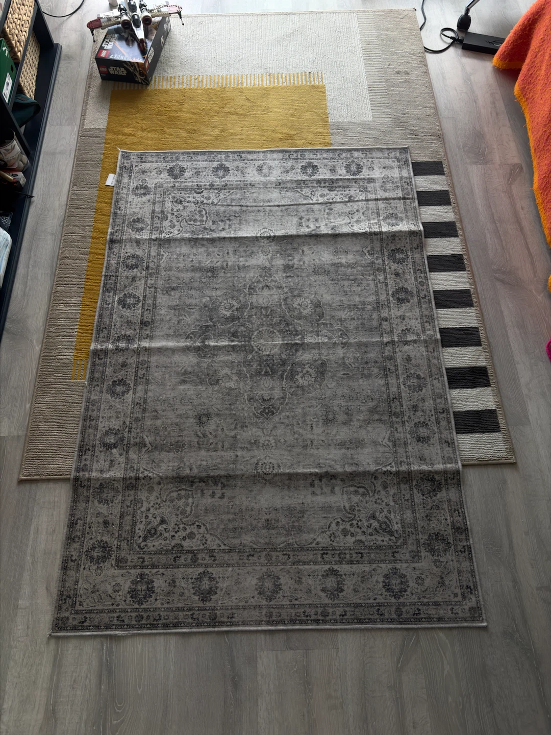 Grey Vintage Style Area Rug