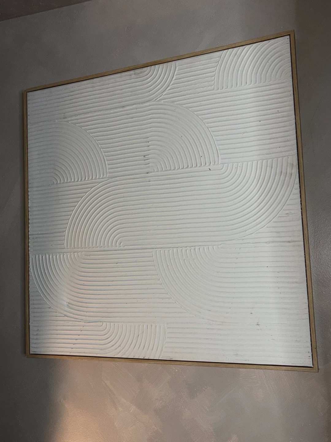Textured White Geometric Wall Art