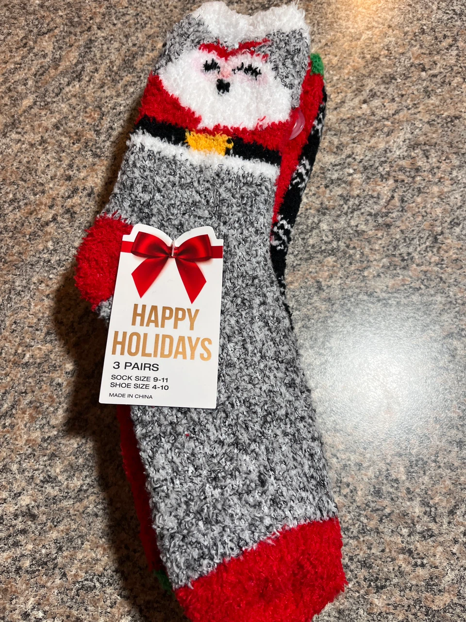 3 Pairs Holiday Fuzzy Socks