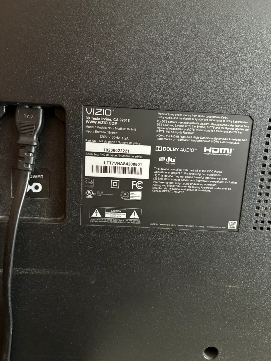 Vizio D43n-E1 43-inch LED TV - photo 2