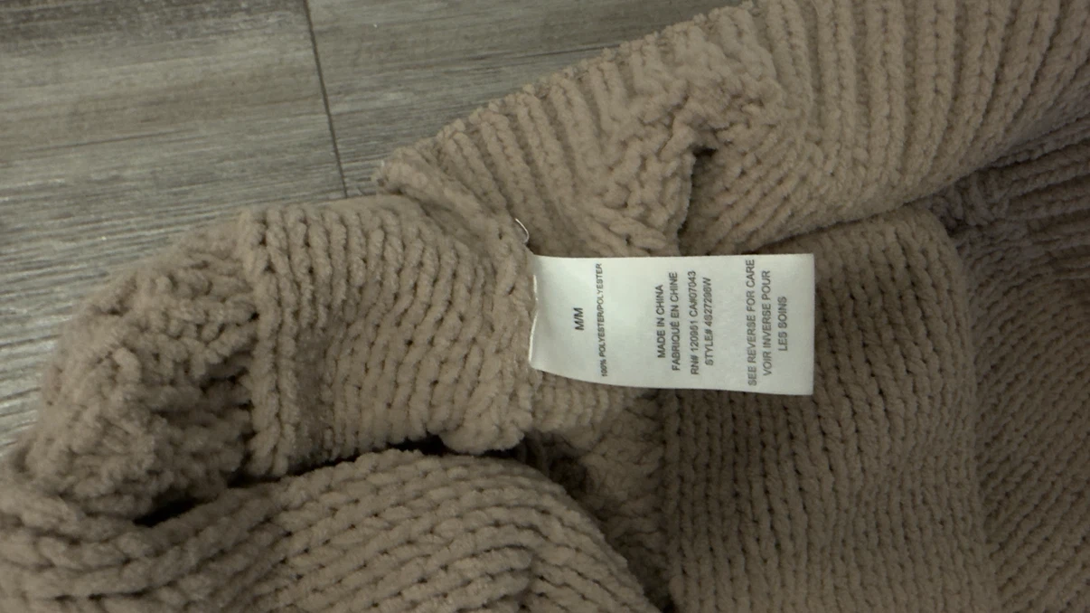 Pink Rose Cable Knit Sweater Beige - photo 3