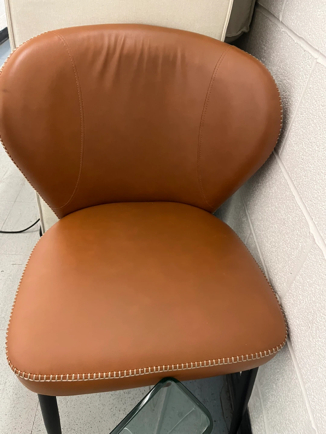 Modern Tan Faux Leather Dining Chair - photo 2