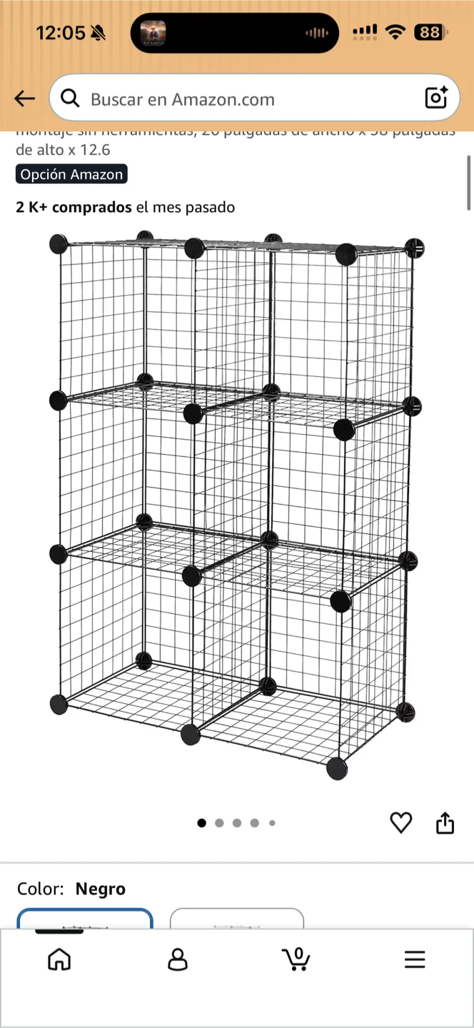 Wire Grid Storage Organizer Shelves Black - photo 2