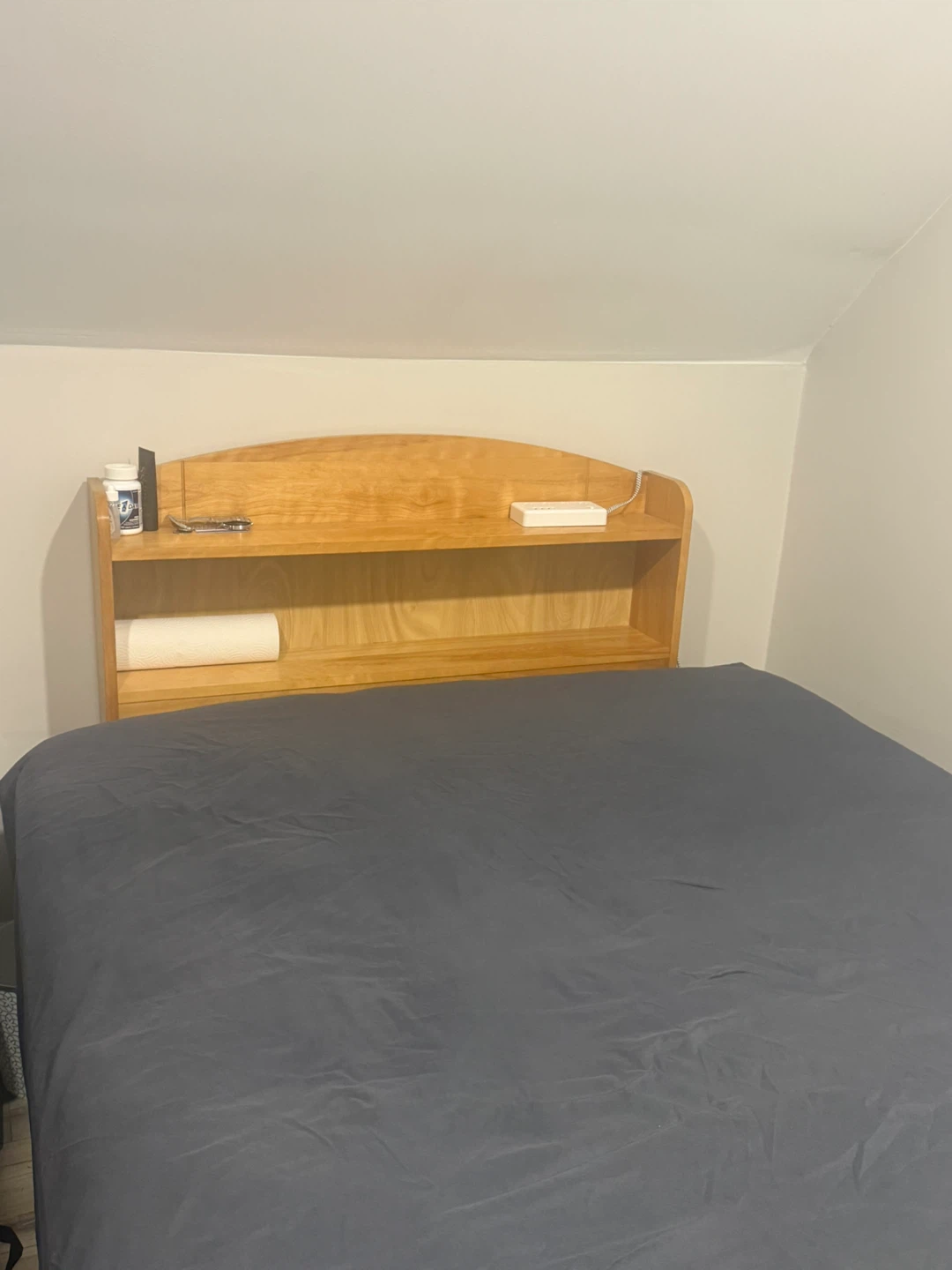 Twin size wooden bed frame with storage and headboard - photo 2