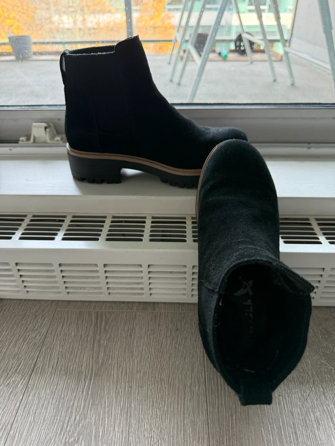 Black Suede Ankle Boots Size 7 - photo 2