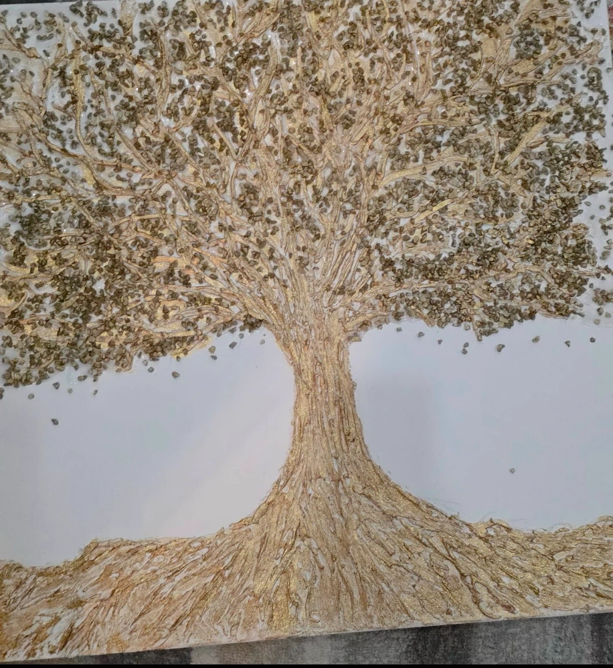 Gold Textured Tree Wall Art