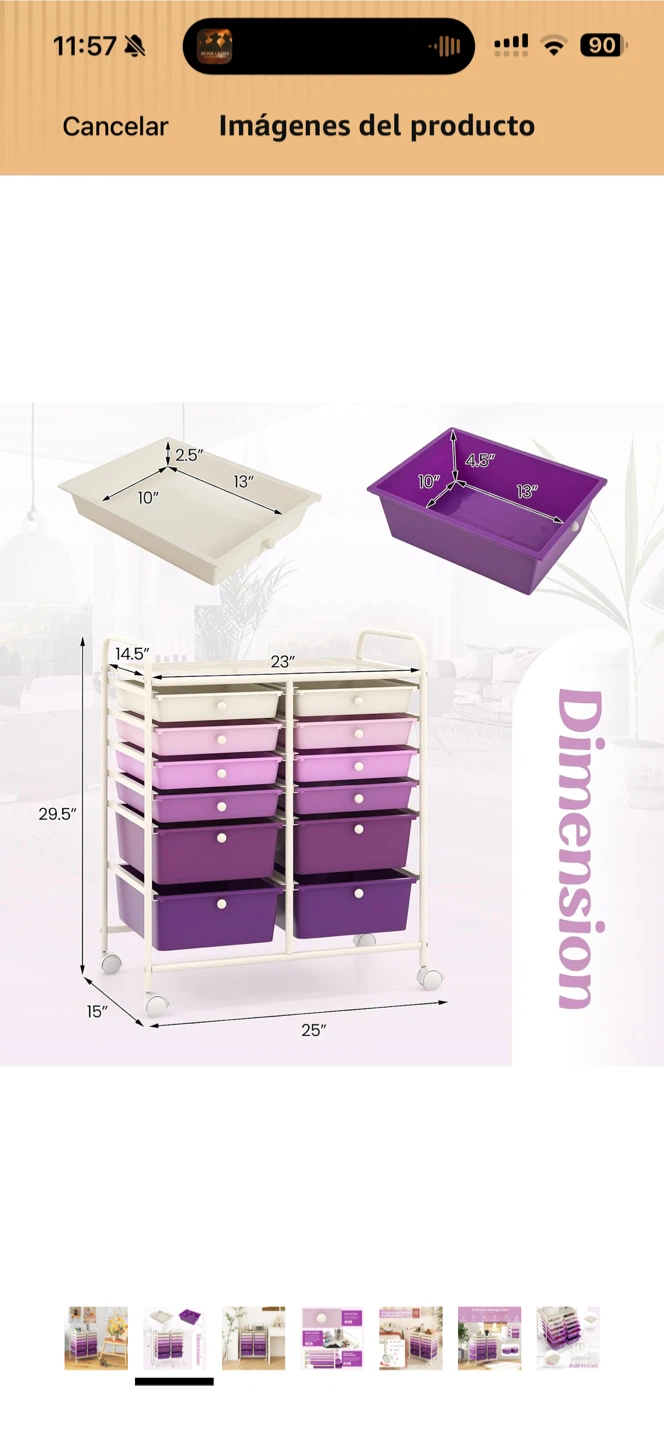12-Drawer Rolling Storage Cart - photo 3