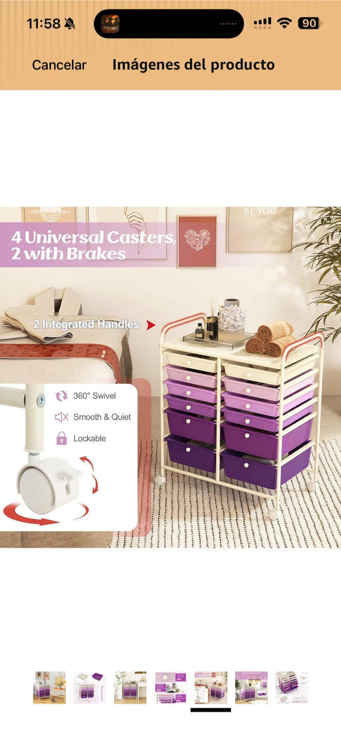 12-Drawer Rolling Storage Cart - photo 4