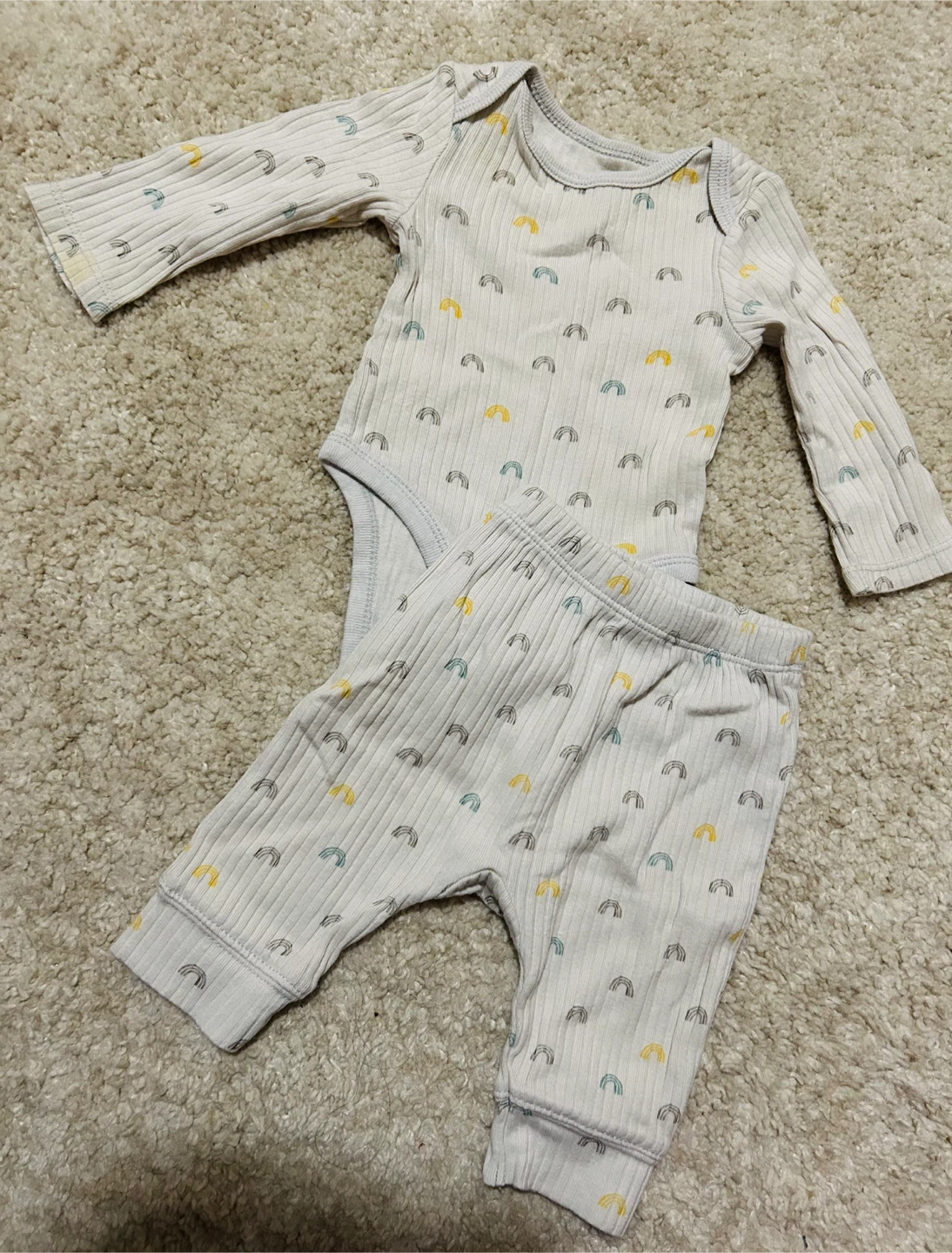 Cloud Island Newborn Rainbow Onesie and Pants Set