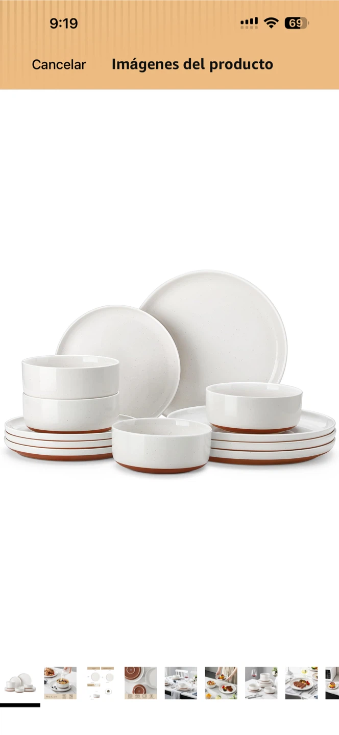 Malacasa Stoneware Dinnerware Set 12 pieza - photo 2