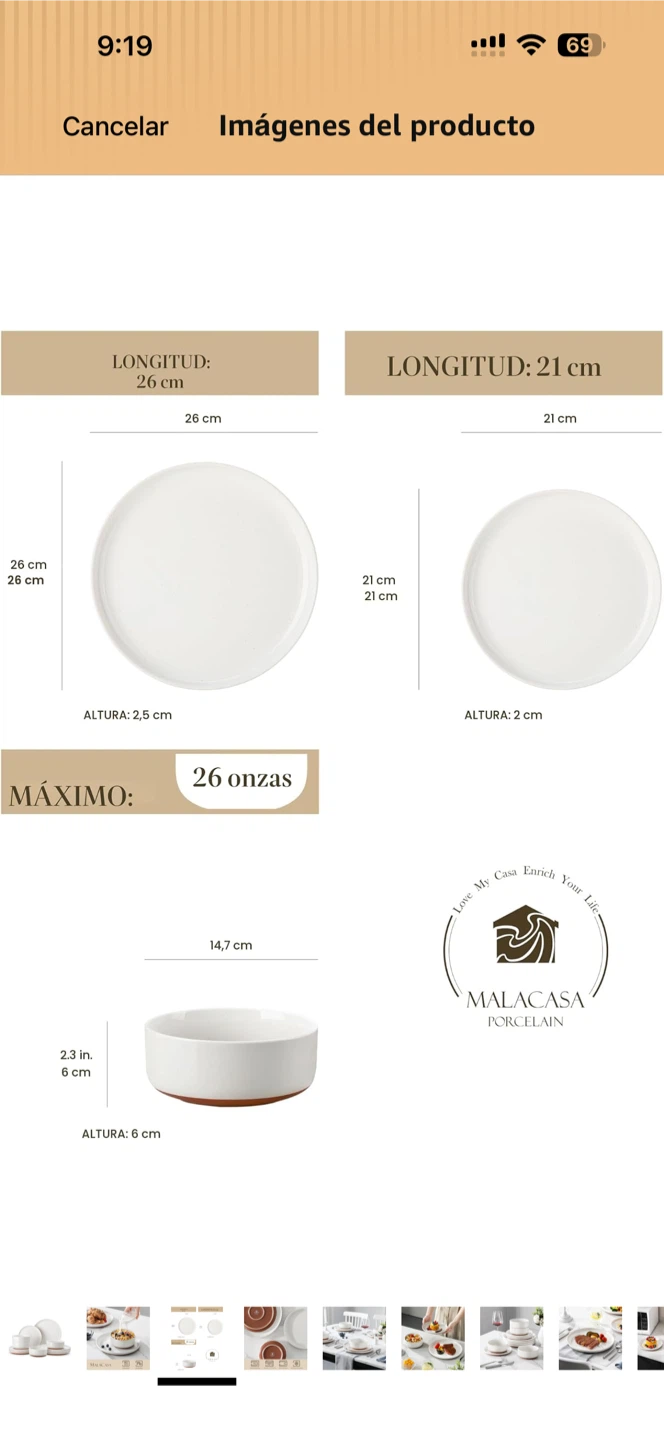 Malacasa Stoneware Dinnerware Set 12 pieza - photo 3