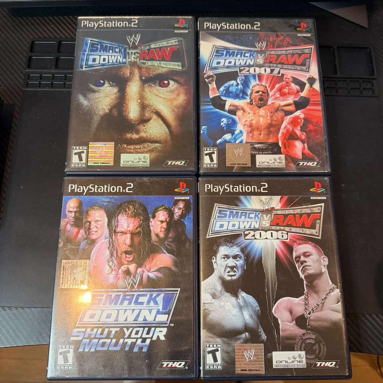 WWE SmackDown vs Raw PS2 4-Game Bundle - Tested, Complete