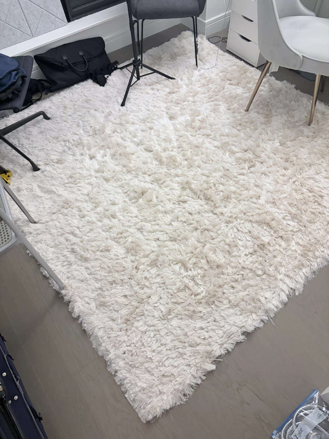 Cream Shag Area Rug