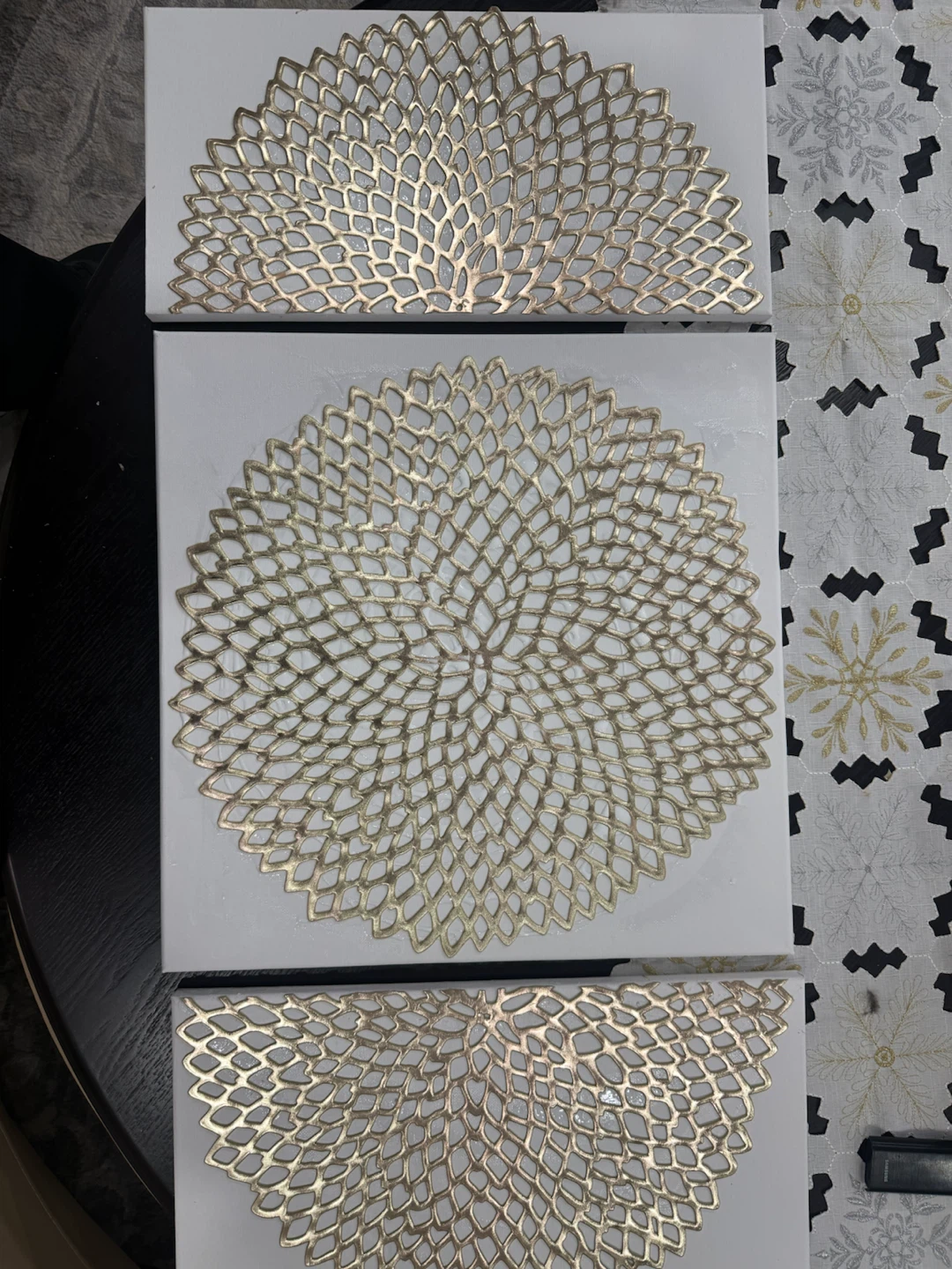 3-Piece Gold Mandala Wall Art Set