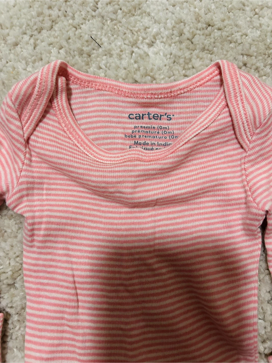 Carter's Striped Preemie Onesie - photo 2