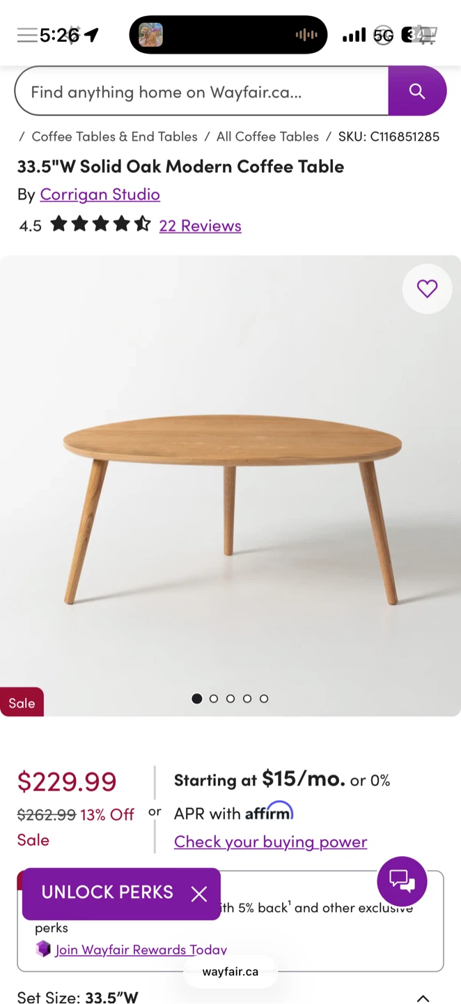 Oak Modern Coffee Table - photo 2