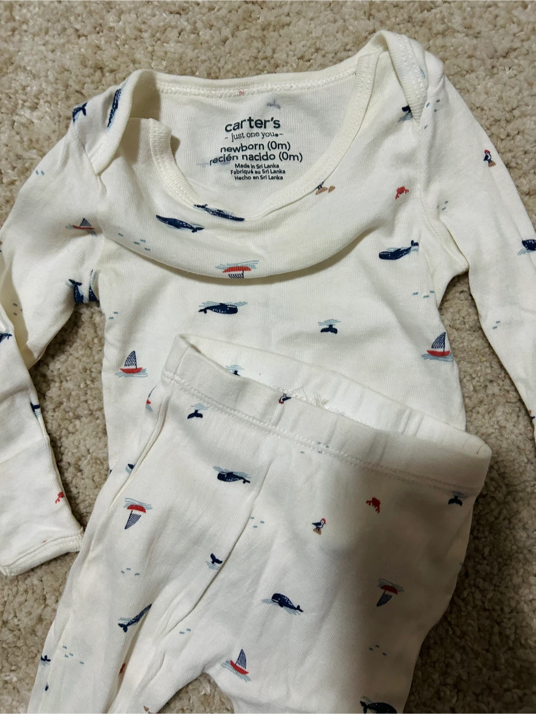 Carter's Just One You Newborn Nautical Footed Pajamas - photo 2