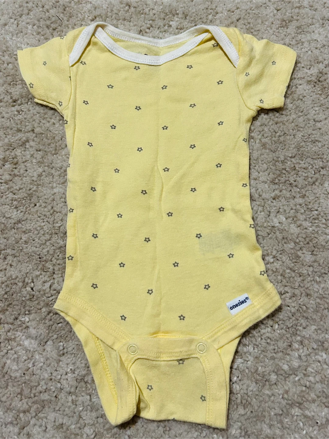 Gerber Baby Onesie 0-3 Months Yellow Star Print