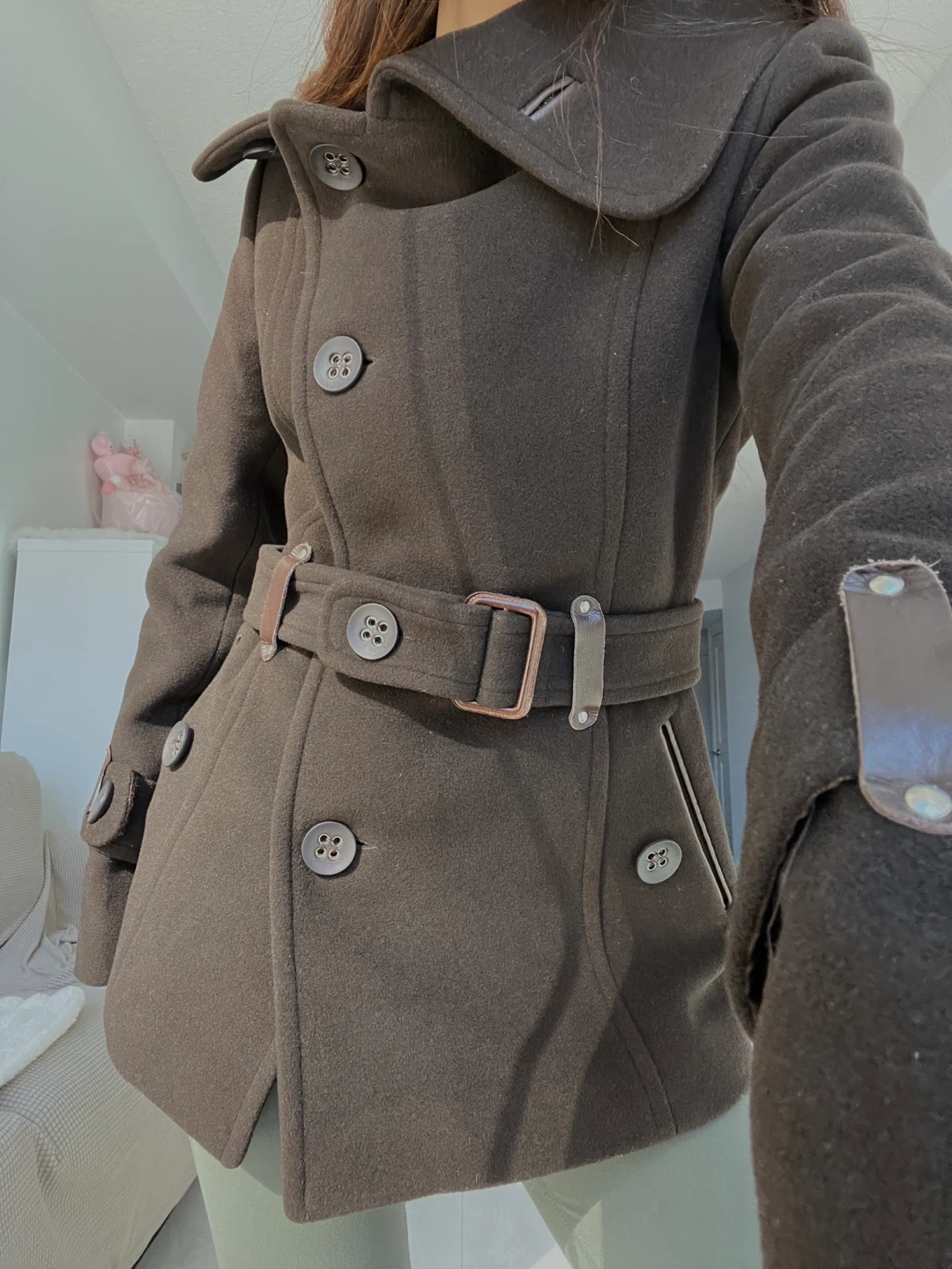 Mackage Dark Brown Wool-cashmere Blend Pea Coat - photo 2