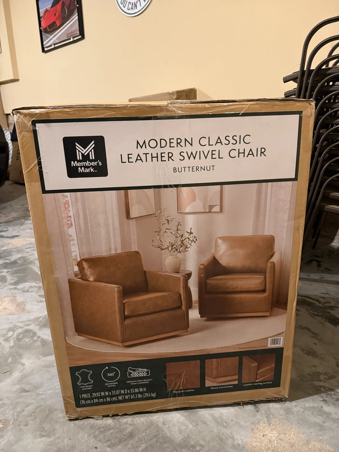 Member's Mark Modern Classic Leather Swivel Chair