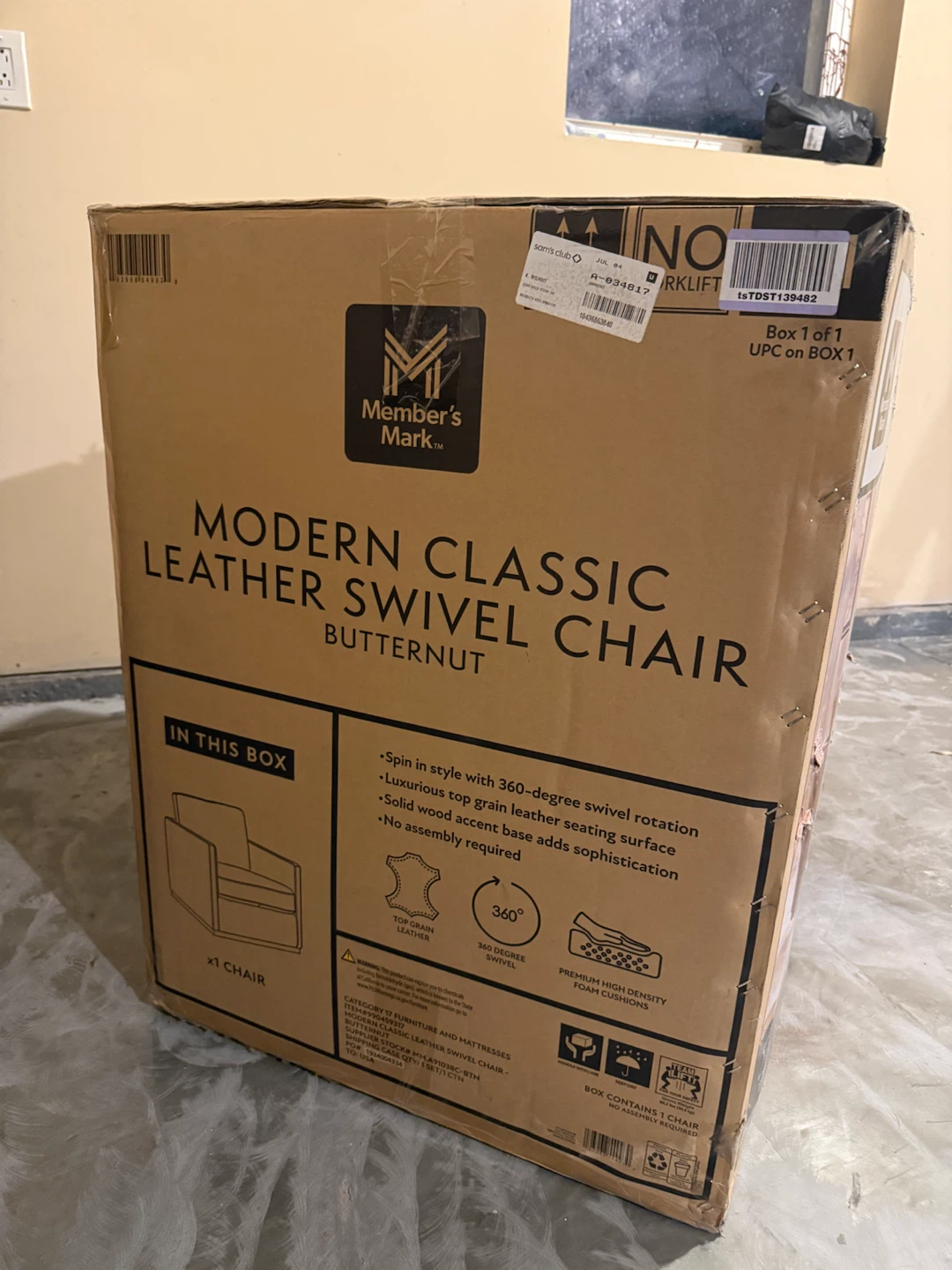 Member's Mark Modern Classic Leather Swivel Chair - photo 2