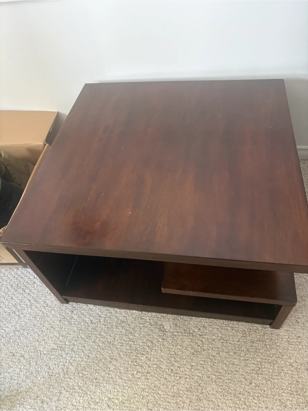 Dark Brown Wood Coffee Table - photo 2
