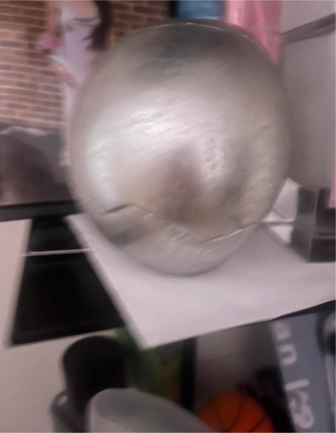 Decorative Silver Human Skull Ornament - photo 3