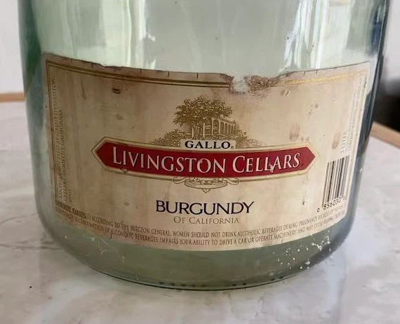 Empty Vintage 3L Green Livingston Cellars Glass Jug - photo 2