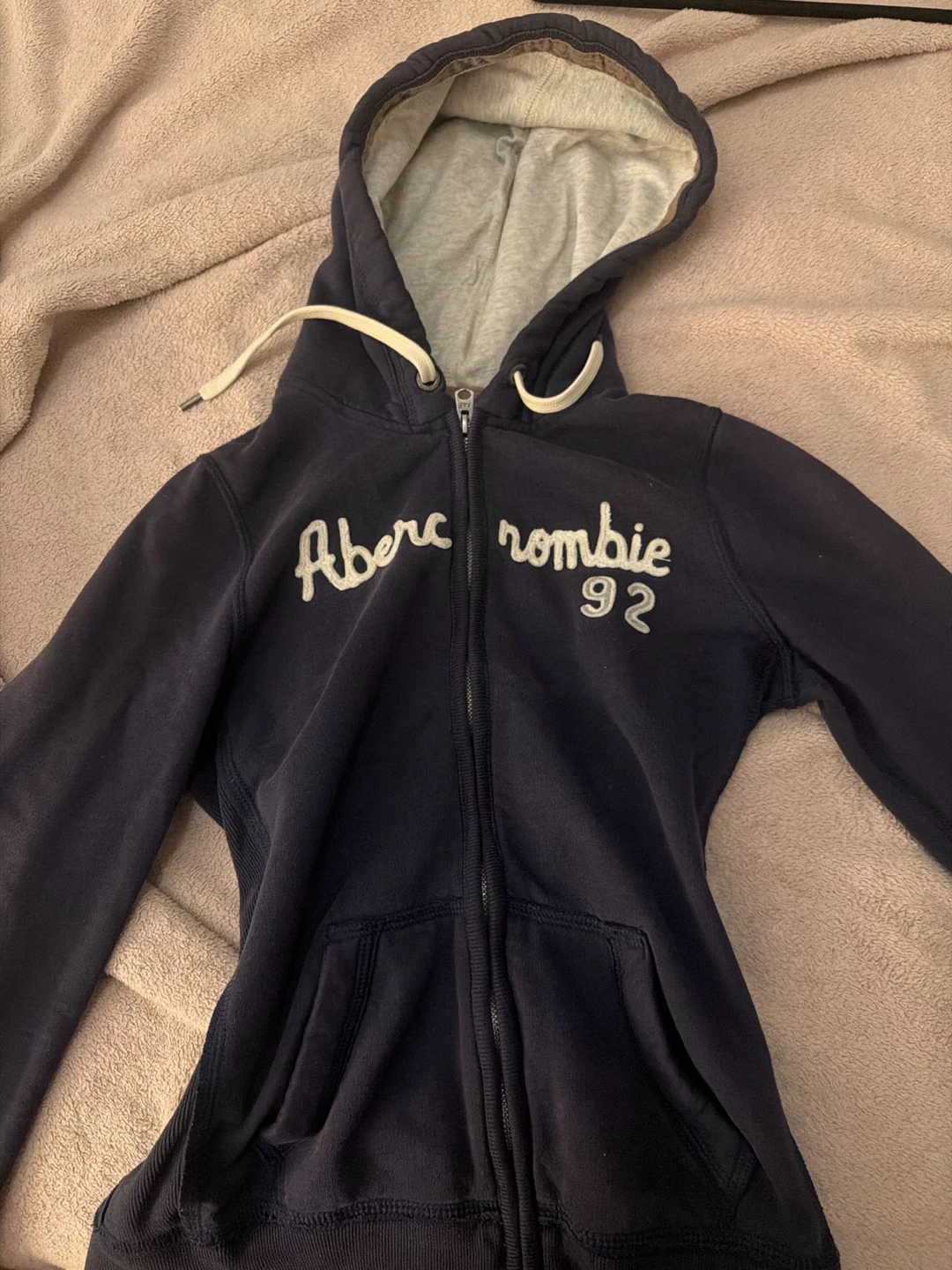 Vintage 2000s Abercrombie & Fitch Navy Full-Zip Hoodie