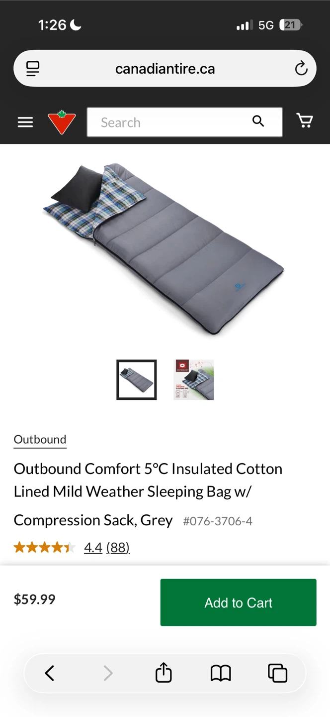 Outbound Sleeping Bag Cotton Lined - photo 3