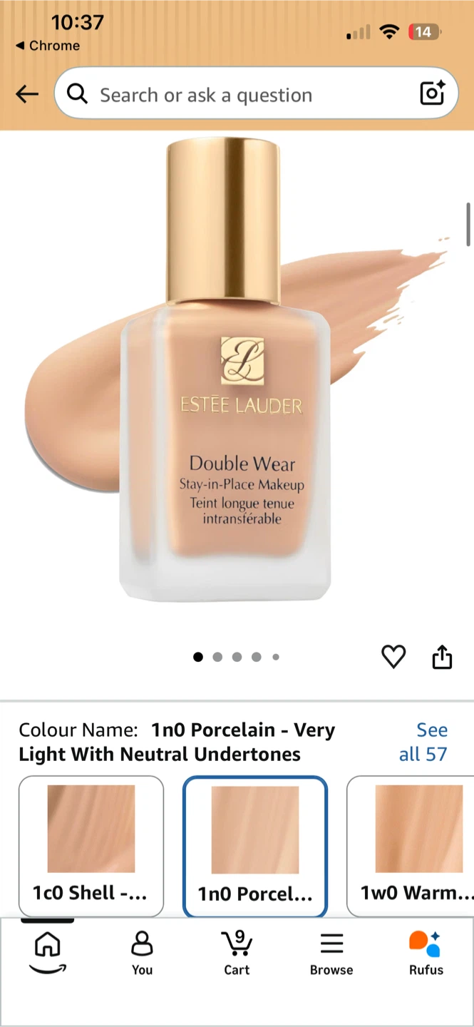 New) Estée Lauder Double Wear Foundation 1N0 Porcelain