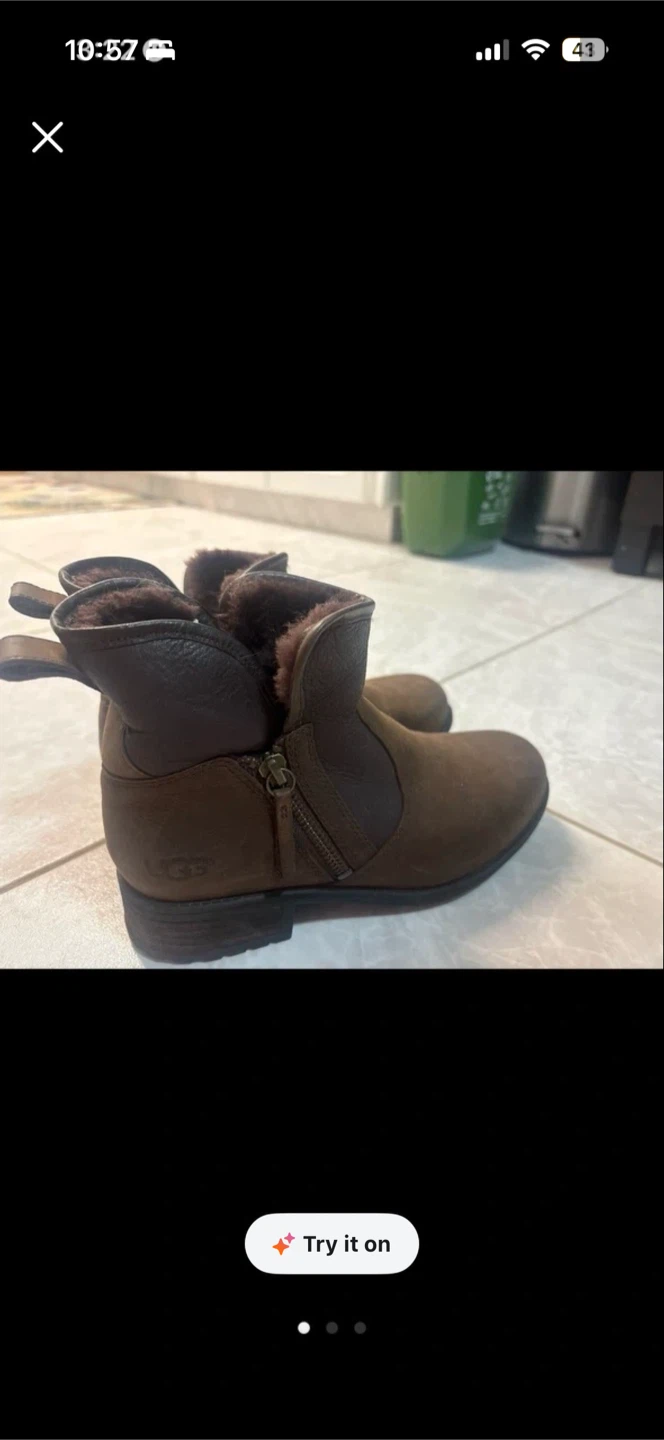 UGG Leather Ankle Boots Brown