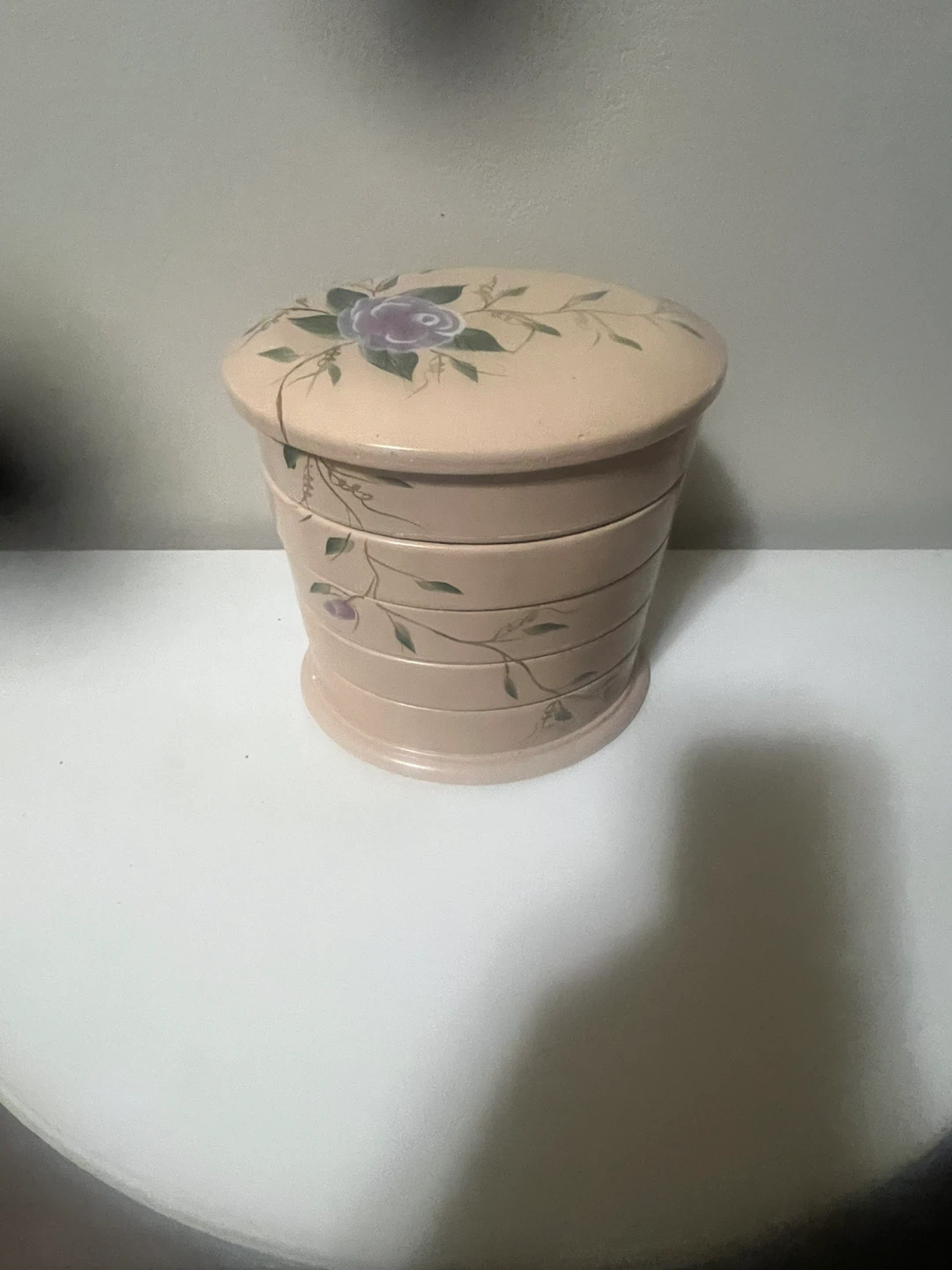 Vintage Calgon Flexzorb 5-Tier Swivel Wooden Jewelry Box - photo 3