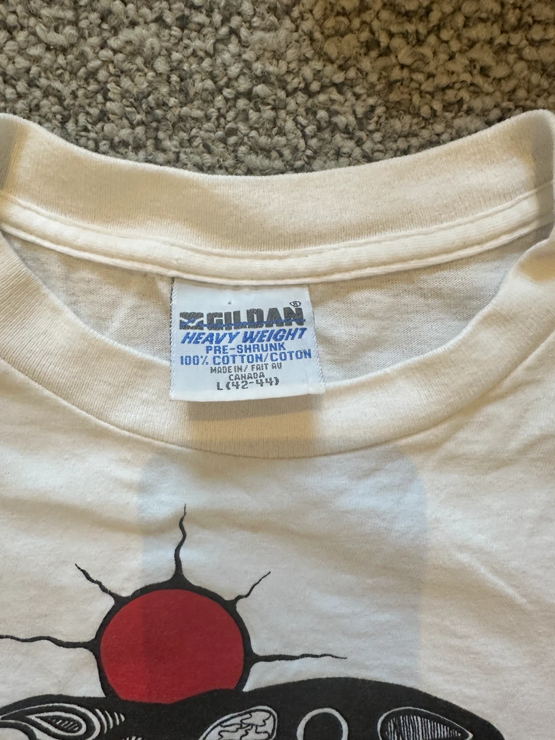 Vintage Gildan Indigenous Art Graphic Print T-Shirt Large - photo 2
