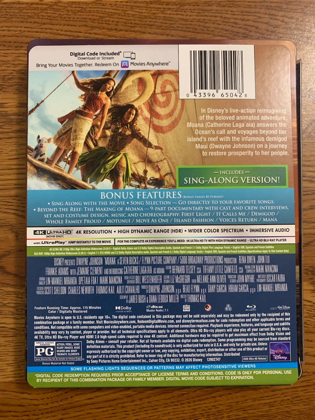 Moana (LE Steelbook) 4K UHD Blu-ray Combo Pack - photo 2