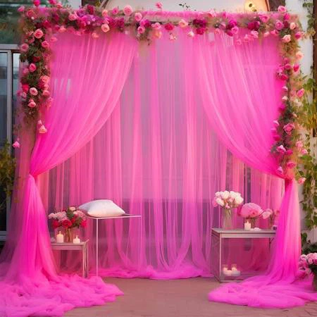 Decorative Hot Pink Tulle Fabric - photo 4