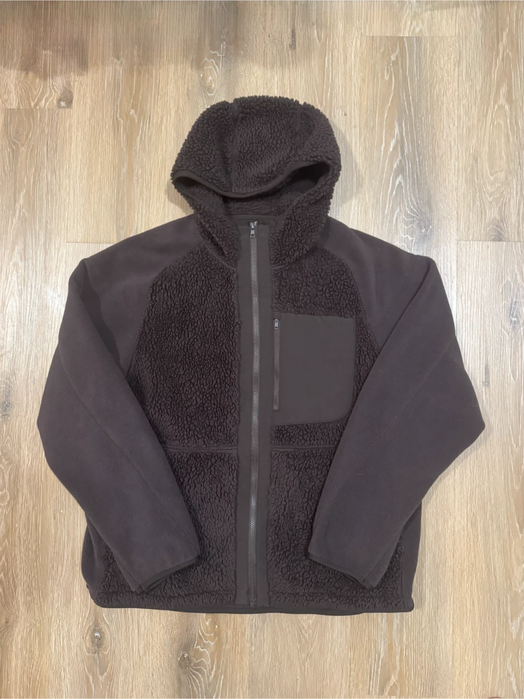 Uniqlo x White Mountaineering Brown Fleece Zip Up Hoodie