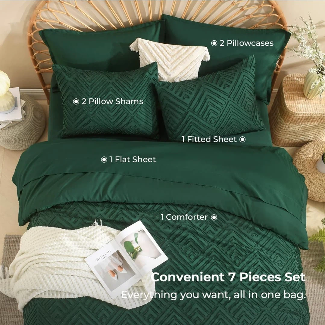 7-Piece Green Bedding Set - photo 3
