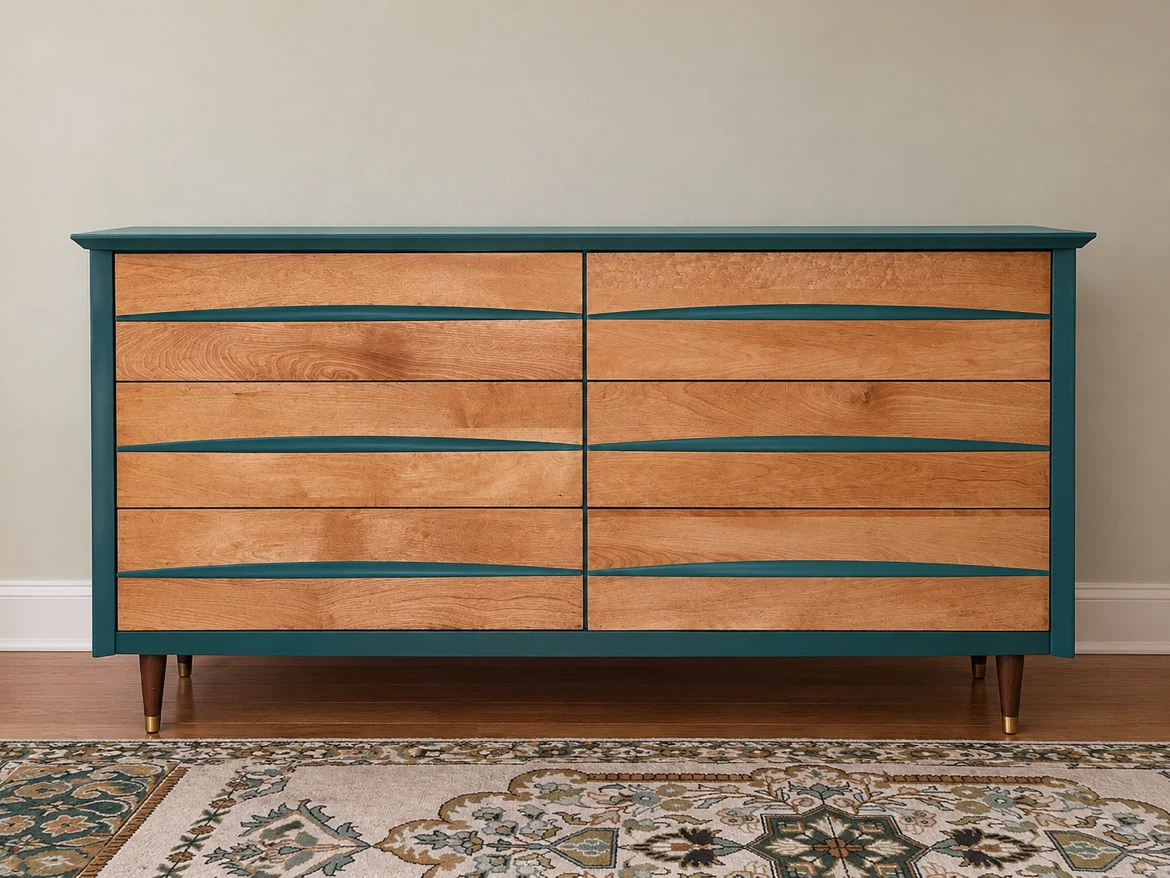 Mid-Century Modern 6-Drawer Dresser - photo 2