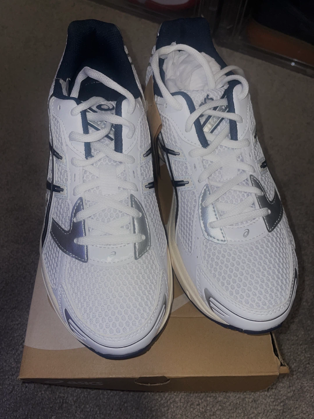 Asics Gel-1130 White and Silver Shoes