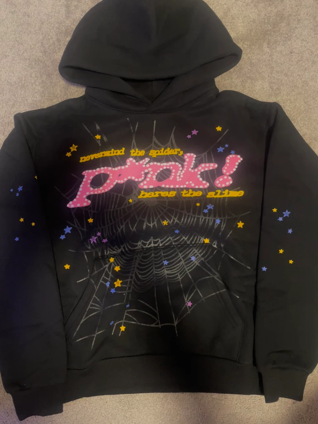 Pink! nevermind the spider hoodie